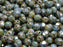 Set of Round Fire Polished Beads (3mm, 4mm, 6mm, 8mm), Chalk Blue Gray Glaze, Czech Glass