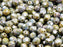 50 pcs Fire Polished Faceted Beads Round, 6mm, Chalk White Blue Glaze, Czech Glass