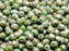 50 pcs Fire Polished Faceted Beads Round, 6mm, Turquoise Green Travertine, Czech Glass