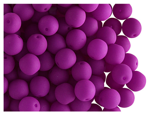 50 pcs Round NEON ESTRELA Beads, 6mm, Purple (UV Active), Czech Glass
