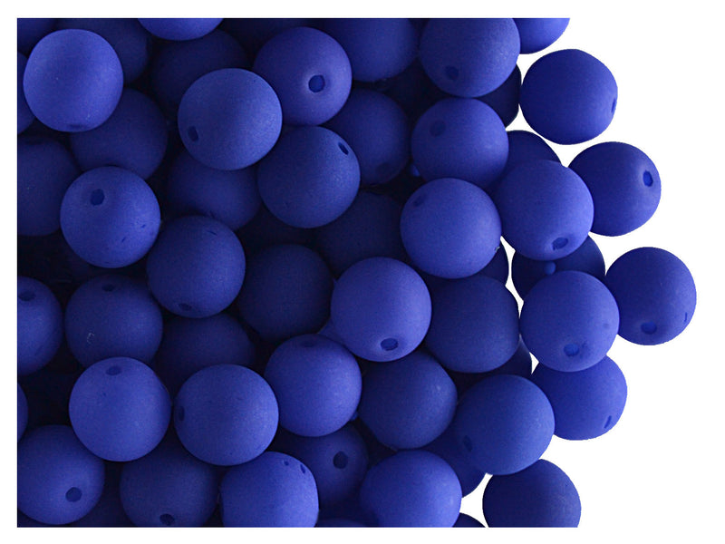 50 pcs Round NEON ESTRELA Beads, 6mm, Dark Blue (UV Active), Czech Glass
