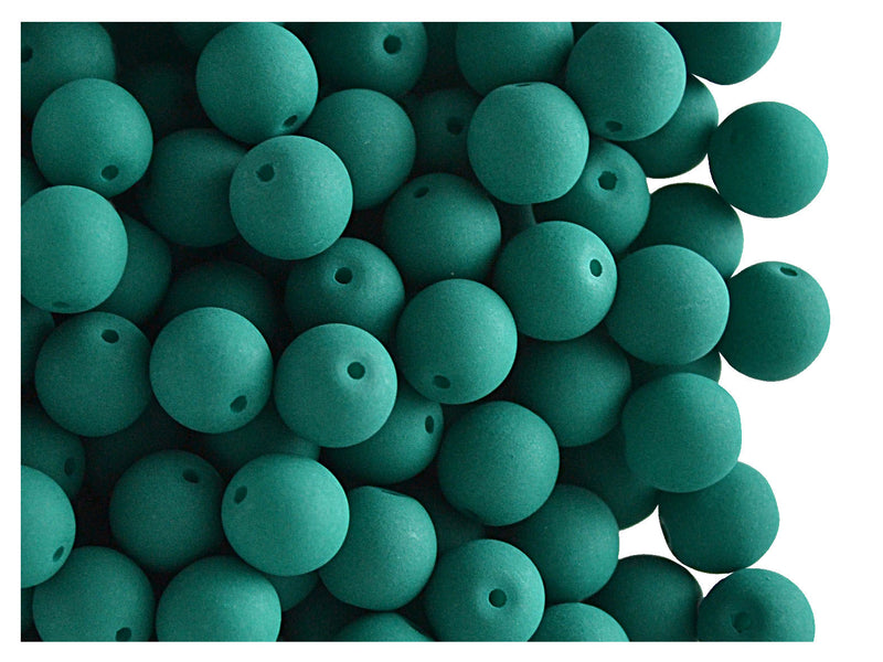 50 pcs Round NEON ESTRELA Beads, 6mm, Emerald Green (UV Active), Czech Glass