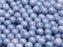 50 pcs Round Pressed Beads, 6mm, Chalk Blue Luster, Czech Glass