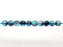 50 pcs Cracked Round Beads 6 mm, Crystal Aqua Blue Cobalt Two Tone Luster, Czech Glass