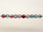 50 pcs Cracked Round Beads 6 mm, Crystal Red Aqua Blue Two Tone Luster, Czech Glass
