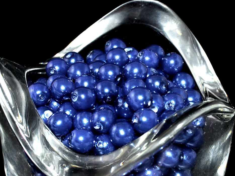 50 pcs Round Pearl Beads, 6mm, Pastel Blue, Czech Glass