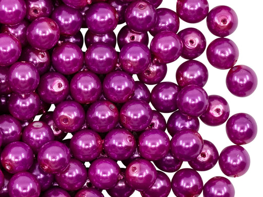 50 pcs Round Pearl Beads, 6mm, Pastel Purple, Czech Glass