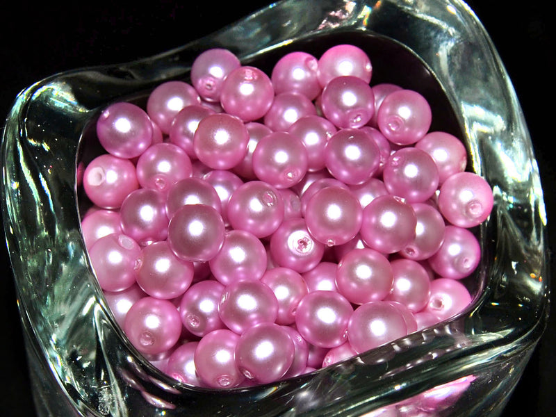50 pcs Round Pearl Beads, 6mm, Light Lilac Matte, Czech Glass