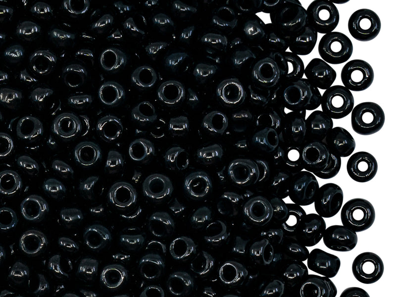 20 g 6/0 Seed Beads Preciosa Ornela, Jet Black, Czech Glass