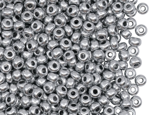20 g 6/0 Seed Beads Preciosa Ornela, Silver Aluminum, Czech Glass