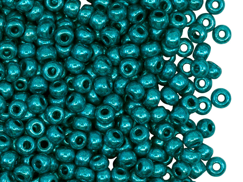 20 g Rocailles 6/0, Turquoise Metallic, Czech Glass