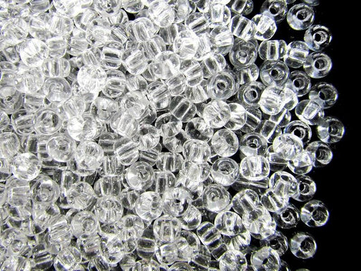 Rocailles Seed Beads 6/0, Crystal Clear, Czech Glass