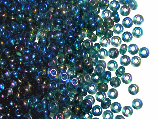 20 g 6/0 Seed Beads Preciosa Ornela, Transparent Black Iris, Czech Glass