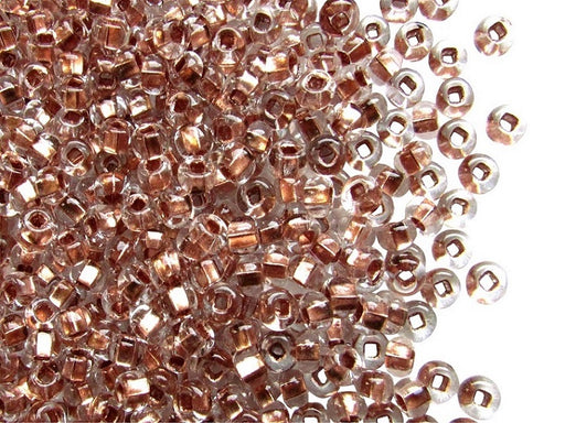 20 g 6/0 Seed Beads Preciosa Ornela, Crystal Transparent Copper Lined, Czech Glass