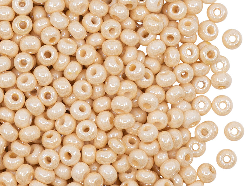 20 g 6/0 Seed Beads Preciosa Ornela, Chalk White Champagne Luster, Czech Glass