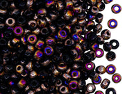 Rocailles Seed Beads 6/0, Jet Black Santander, Czech Glass