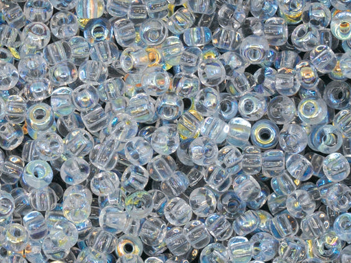 20 g Rocailles Seed Beads 6/0, Crystal AB, Czech Glass