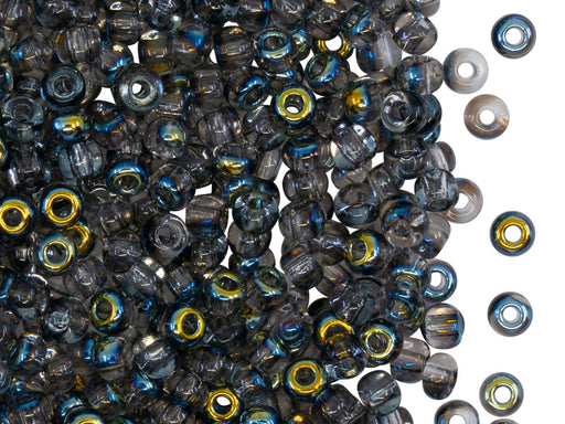 Rocailles Seed Beads 6/0, Crystal AB Black, Czech Glass