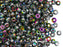 Rocailles Seed Beads 6/0, Crystal Vitrail, Czech Glass