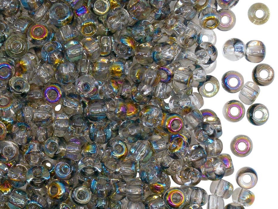 Rocailles Seed Beads 6/0, Crystal Kalipo, Czech Glass