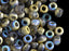 10 g 6/0 Etched Seed Beads, Etched Golden Rainbow, Czech Glass