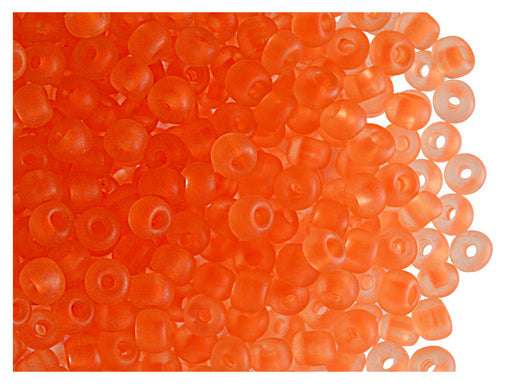 20 g 6/0 Seed Beads Preciosa Ornela, NEON Orange Matte, Czech Glass