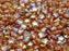 50 pcs Star Beads, 6 mm, Czech Glass, Crystal Orange Rainbow