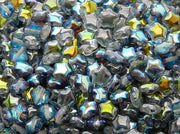 50 pcs 50 pcs Star Beads 6 mm Crystal Blue Rainbow Czech Glass Blue Multicolored