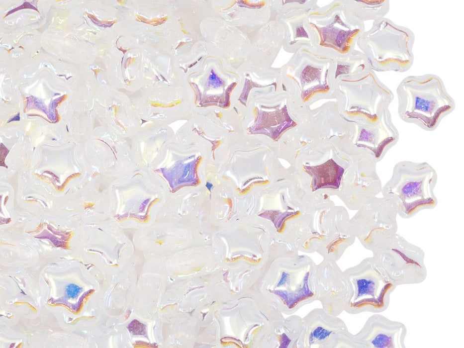 Star Beads 6 mm, Crystal Full AB, Czech Glass