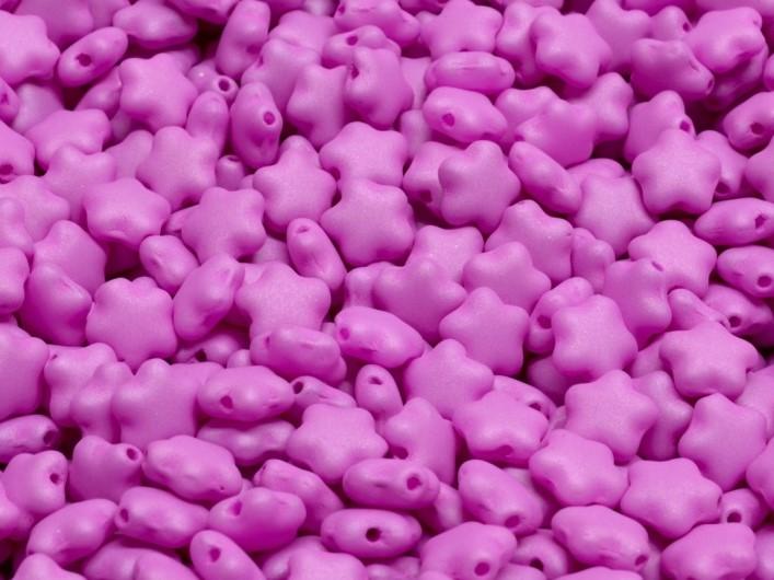 Star Beads 6 mm, Alabaster Purple Silk Matte, Czech Glass