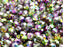 50 pcs Fire Polished Faceted Beads Round, 6mm, Magic Violet Green, Czech Glass