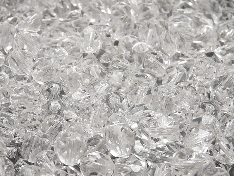 50 pcs Fire Polished Faceted Beads Round, 6mm, Crystal Clear, Czech Glass