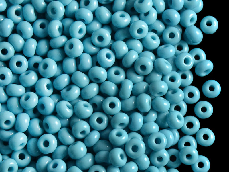 20 g 6/0 Seed Beads Preciosa Ornela, Turquoise Blue Opaque, Czech Glass