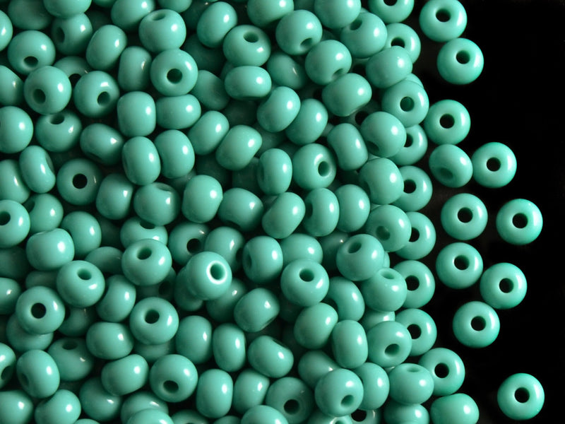 20 g 6/0 Seed Beads Preciosa Ornela, Turquoise Green Opaque, Czech Glass