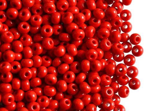 20 g 6/0 Seed Beads Preciosa Ornela, Premium Red Opaque, Czech Glass