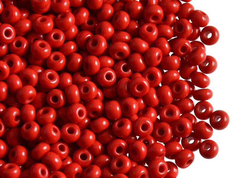 20 g 6/0 Seed Beads Preciosa Ornela, Red Opaque, Czech Glass