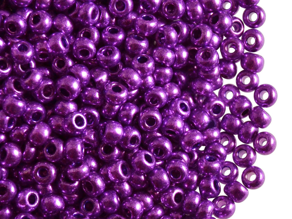 20 g 6/0 Seed Beads Preciosa Ornela, Metallic Purple, Czech Glass
