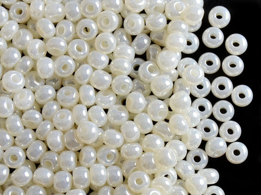 20 g 6/0 Seed Beads Preciosa Ornela, Pearl White, Czech Glass