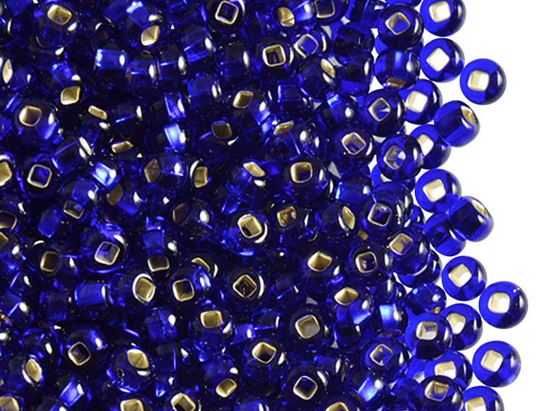 20 g 6/0 Seed Beads Preciosa Ornela, Silver Lined Cobalt, Czech Glass