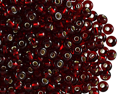 20 g 6/0 Seed Beads Preciosa Ornela, Ruby Silver Lined, Czech Glass