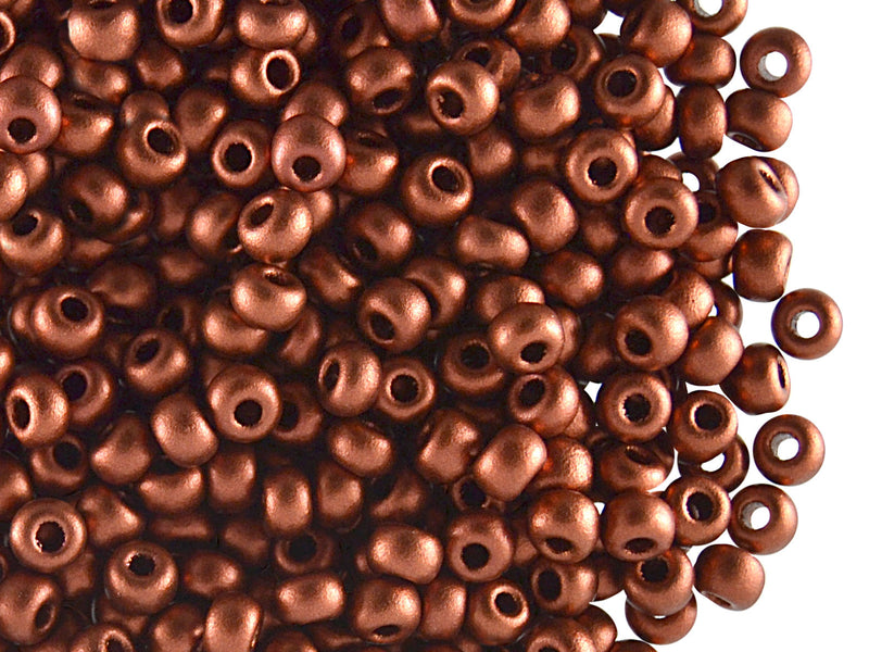 20 g 6/0 Seed Beads Preciosa Ornela, Czech Glass, Dark Bronze Metallic Matt