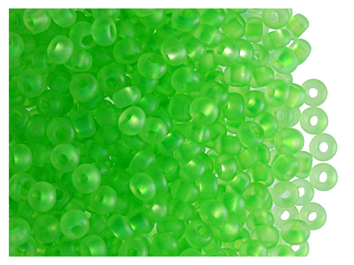 20 g 7/0 Seed Beads Preciosa Ornela, NEON Green Matte, Czech Glass