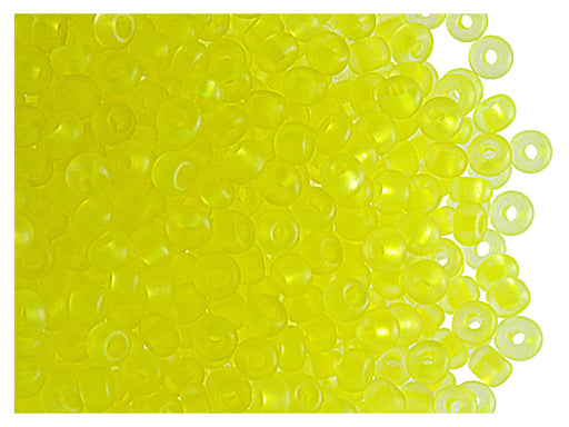 20 g 7/0 Seed Beads Preciosa Ornela, NEON Yellow Matte, Czech Glass