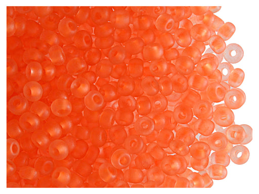 20 g 7/0 Seed Beads Preciosa Ornela, NEON Orange Matte, Czech Glass