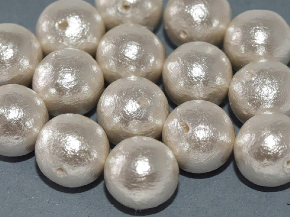 Cotton Pearls 8 mm, White, Miyuki Japanese Beads