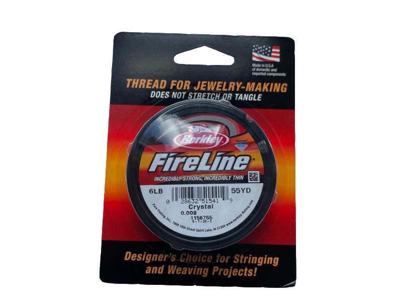 1 pc Beadsmith Fireline FLCR 6LB 55 YD, Crystal, Synthetic Fiber, USA