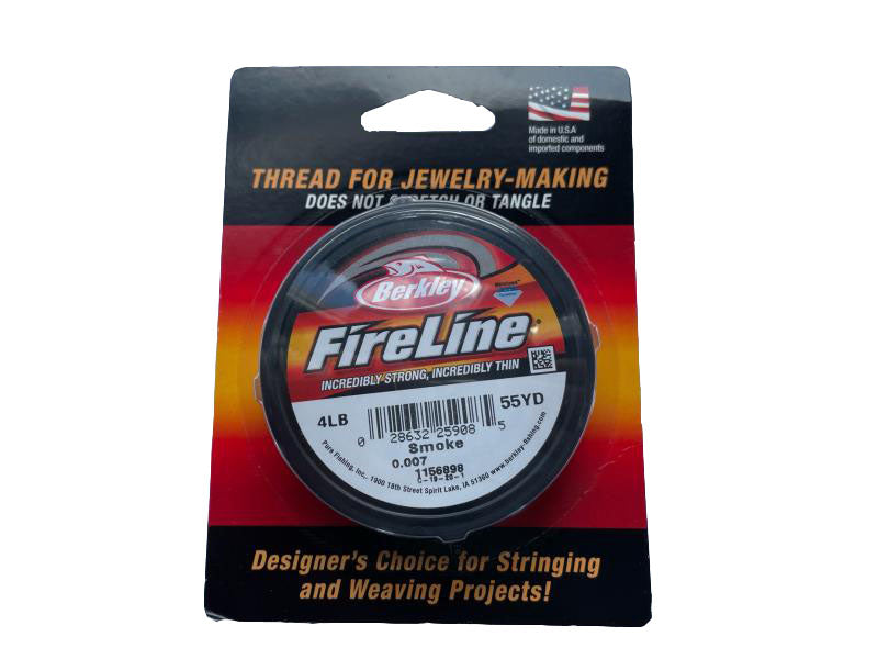 1 pc Beadsmith Fireline FLCR 4LB 55 YD, Smoke, Synthetic Fiber, USA
