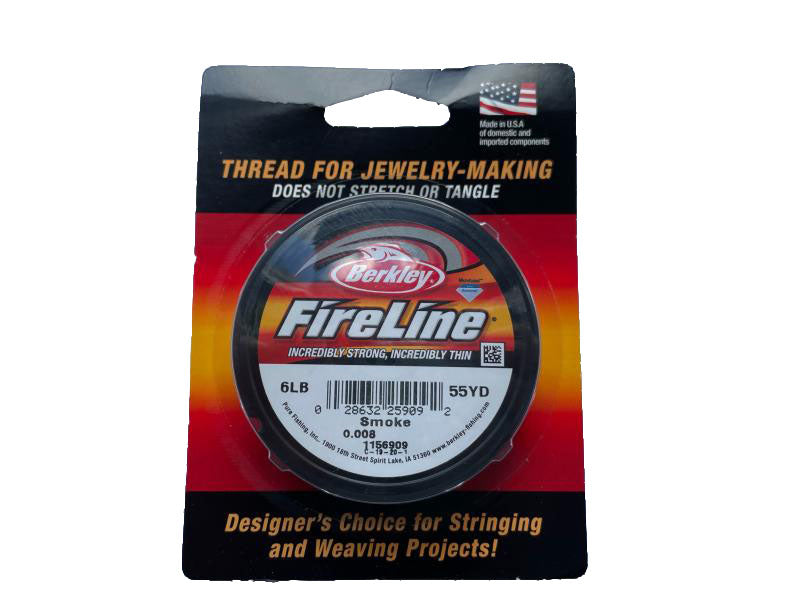 1 pc Beadsmith Fireline FLCR 6LB 55 YD, Smoke, Synthetic Fiber, USA