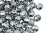25 pcs Fire Polished Faceted Beads Round, 8mm, Crystal Full Labrador (Silver Metallic), Czech Glass