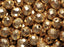 25 pcs Fire Polished Faceted Beads Round, 8mm, Gold Plated, 24 Carat, Czech Glass